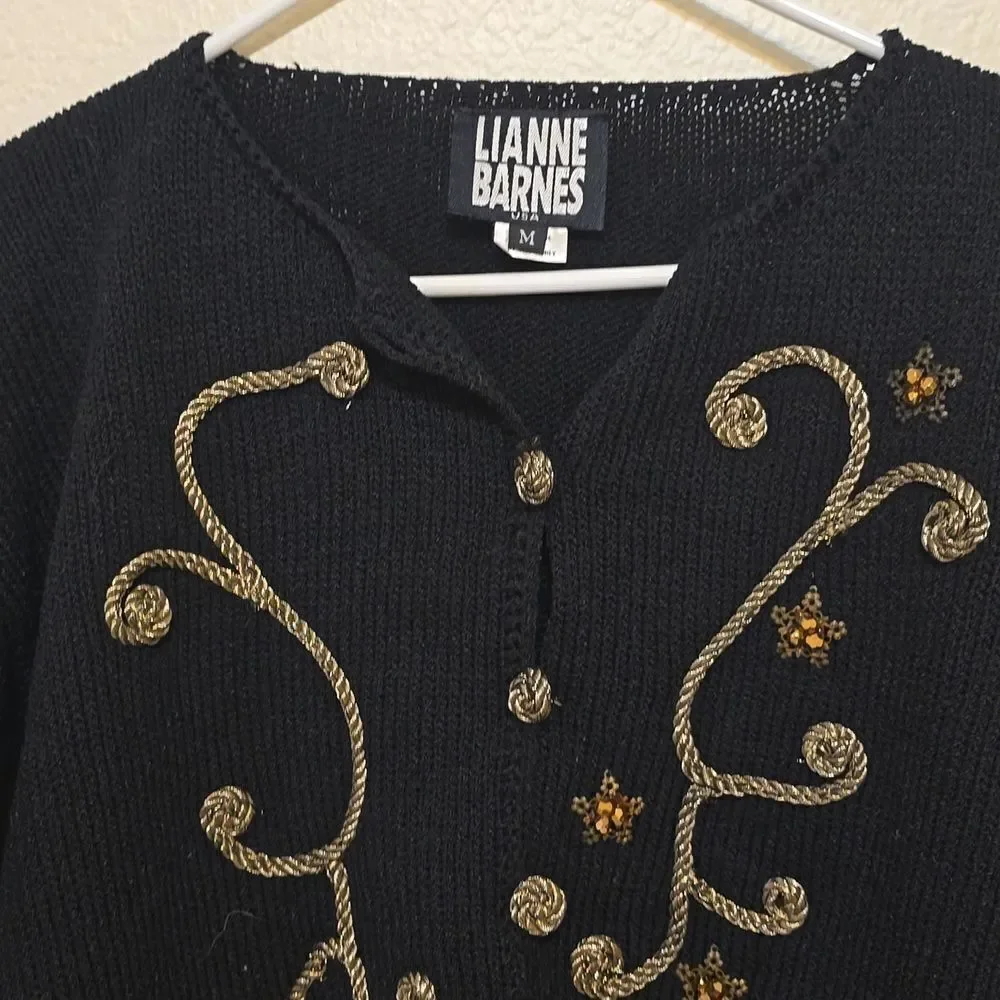 Lianne barnes‎ cropped knit vintage sweater size m
